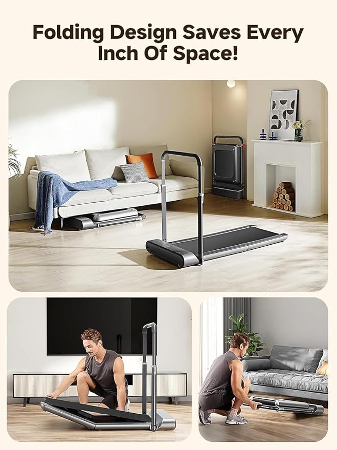 WALKINGPAD R Series Folding Treadmill, 2 in 1 Walking Pad Under Desk Treadmill for Home and Office, Compact Foldable Design with App Control and LED Display, Spacious Belt for Walking or Running-StrideForce Fitness