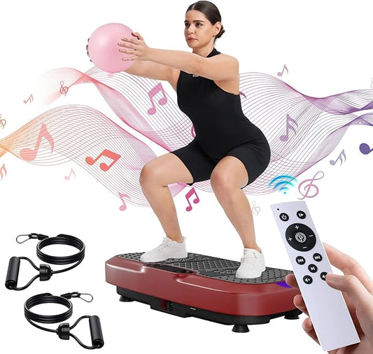 UCIN Vibration Plate Exercise Machine, Vibration Plate for Lymphatic Drainage, 330 Lbs Capacity Vibrating Plate for Weight Loss Home Fitness with Resistance Bands/Pilates Ball-StrideForce Fitness