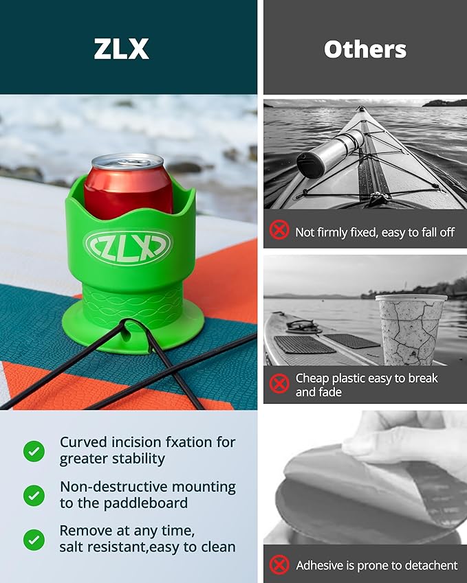 ZLX Cup Paddle Board Kayak Cup Holder, Stand Up Paddle Board Cup Holder Paddleboard Accessories Surfboards, Canoes Kayak Holder for Types of Cup Bottle Drink-StrideForce Fitness