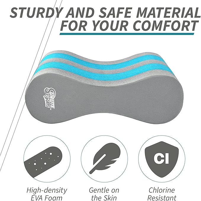 Sunlite Sports EVA 5-Layer Pull Buoy Leg Float - Pool Training Aid, Legs and HIPS Support for Adults, Kids, and Beginners, for Swimming Stroke-StrideForce Fitness