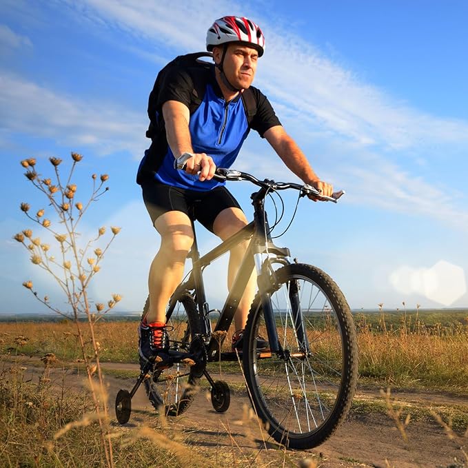 Heavy-Duty Bike Training Wheels for 24-26 Inch Bicycles - 300LB Capacity Adjustable Stabilizers with Thickened High-Carbon Steel & Durable Rubber Wheels-StrideForce Fitness