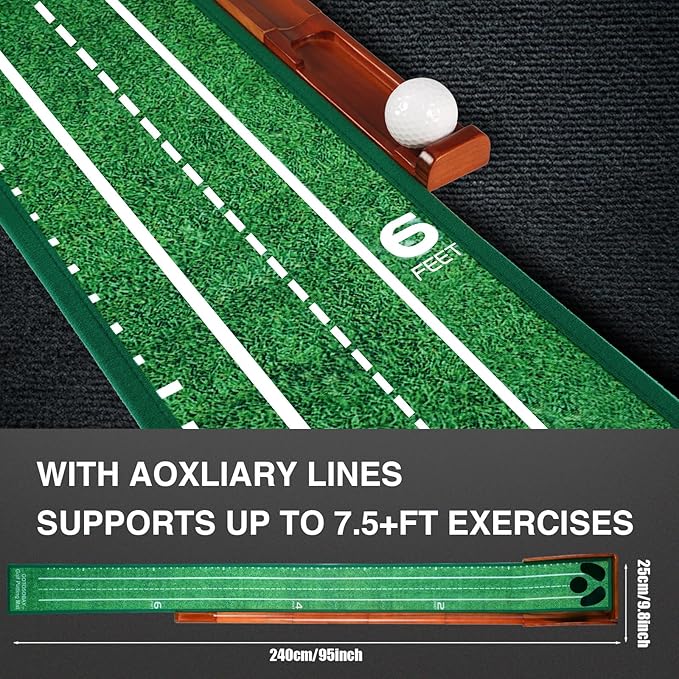 Putting Green Indoor,Golf Putting mat with Auto Ball Return – Premium Golf Putting Mat for Home, Office, or Outdoors – Perfect Golf Gift for Men & Women, Practice Anywhere-StrideForce Fitness