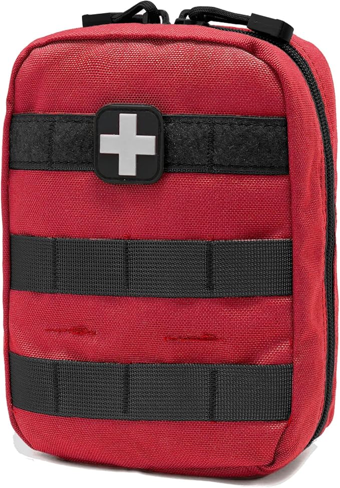 EMT Pouch MOLLE Ifak Pouch Tactical MOLLE Medical First Aid Kit Utility Pouch Carlebben (with Medical Supplies Red)-StrideForce Fitness