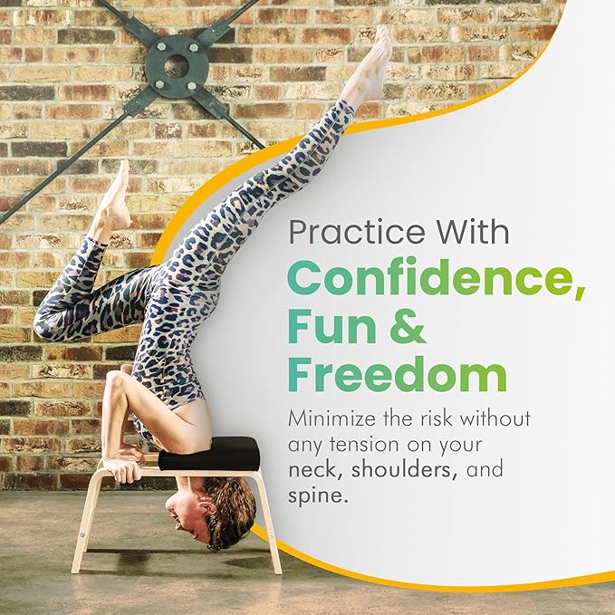 FeetUp - The Original Yoga Headstand Bench, Vegan Handstand Trainer Bench and Stand, Strength Training Inversion Equipment for Relaxation and Strength, Includes App & Starter Kit, #1 Worldwide-StrideForce Fitness