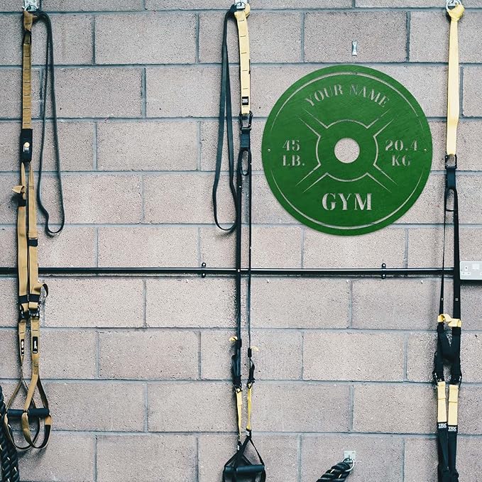 Personalized Home Gym LED Tin Metal Sign Multiple Sizes, Weight Lifting Exercise Workout Room Training Fitness Center Motivational Inspirational Quotes Decor Wall Art Hanging Accessories (08 LED)-StrideForce Fitness