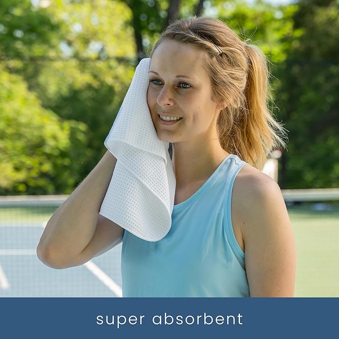 S&T INC. Microfiber Gym Towels, Yoga Towel for Home and Gym Bag, 16 Inch x 27 Inch, 6 Pack-StrideForce Fitness