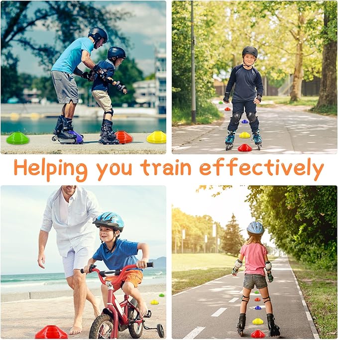 60/30 Pack Soccer Training Cones - Agility Cones with Carry Bag, Sturdy Disc Cones for Sports Training, Soccer, Football, Basketball, Indoor Outdoor Sports, Festive Events, Field Cone Markers-StrideForce Fitness