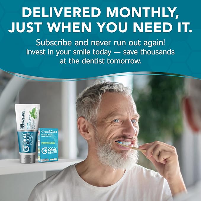 Tooth Sensitivity Treatment Bundle: Remineralizing Nano Hydroxyapatite Toothpaste Fluoride Free & CrystLCare Biorestorative Sensitive Teeth Dental Strips for Enamel Remineralization and Lasting Relief