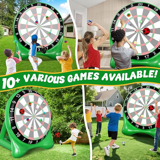 Inflatable Soccer Dart Board, Giant Kick Darts,Indoor Outdoor Lawn Yard Games for Kids Adults Family, Big Jumbo Carnival Games for Party | 6ft Dart Boards with Pump Accessories-StrideForce Fitness