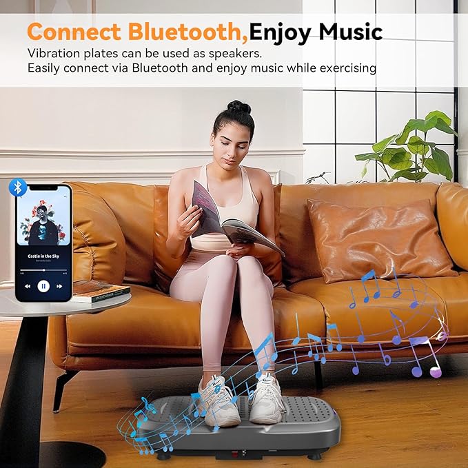 UCIN Vibration Plate Exercise Machine, Vibration Plate for Lymphatic Drainage, 330 Lbs Capacity Vibrating Plate for Weight Loss Home Fitness with Resistance Bands/Pilates Ball-StrideForce Fitness