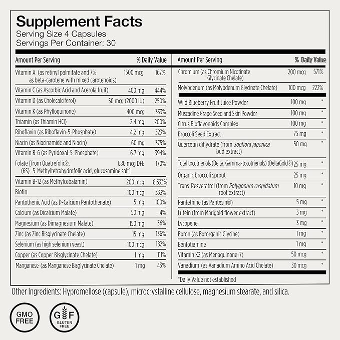 Momentous Essential Multivitamin for Women & Men - Complete Vitamin & Mineral Complex for Athletes & Wellness Enthusiasts - GMO- & Gluten-Free - NSF Certified for Sport - 30 Servings-StrideForce Fitness