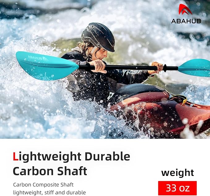 Abahub 1 x Carbon Kayak Paddles, 90.5 Inches Kayaking Oars for Boating, Canoeing with Free Paddle Leash, Carbon Fiber Shaft Black/Blue/Green/Orange/Yellow/White/Red Plastic Blades-StrideForce Fitness