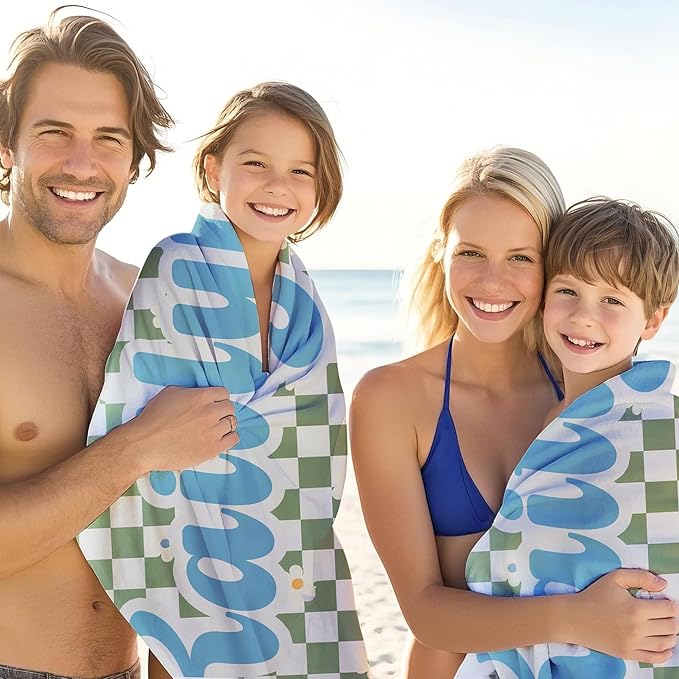 JML Personalized Beach Towel with Name, Custom Flower Beach Towel, Customized Microfiber Pool Towel, Quick Dry & Absorbent Swim Towel for Adult,Anniversary, Birthday, Summer Holiday,Vacation-StrideForce Fitness