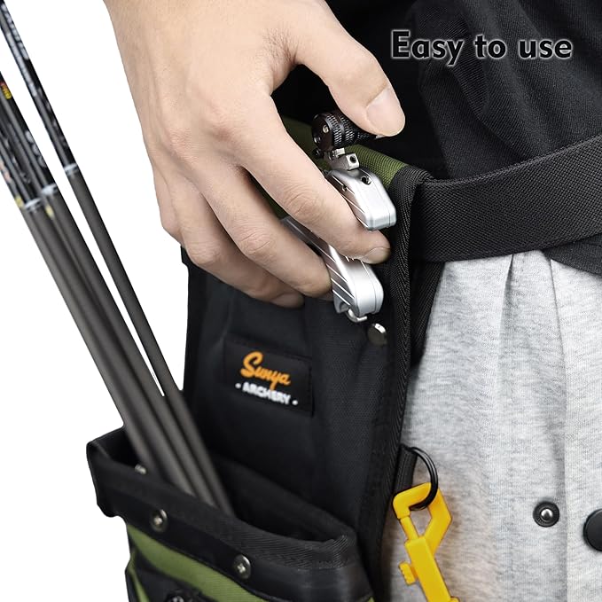 SUNYA X510 Field & Competition Hip Arrow Quiver | 3-Slot Noise-Free Archery Quiver with Sturdy Storage System (42x18cm)-StrideForce Fitness