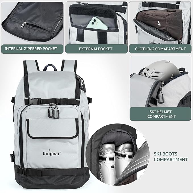 Unigear Ski Boot Bag Backpack for Helmet 50L/70L, Goggles, Gloves, Skis, Snowboard & Accessories-StrideForce Fitness