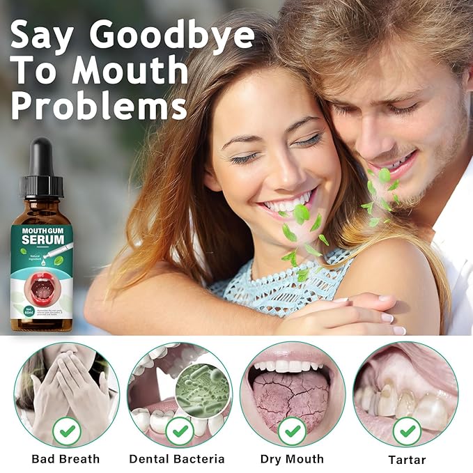 Gum Restore Drops, Gum Repair for Receding Gums & Stain Removal, Bad Breath Treatment for Adults(Dark Green)