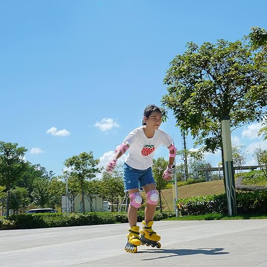 Youth/Kids Knee Pads Elbow Pads Wrist Guards Protective Gear Set for 3-15 Years Child Roller Skates, Skateboard, Cycling, Inline Skating, BMX Bike, Balance Bike, Scooter Riding and Other Outdoor Sports-StrideForce Fitness