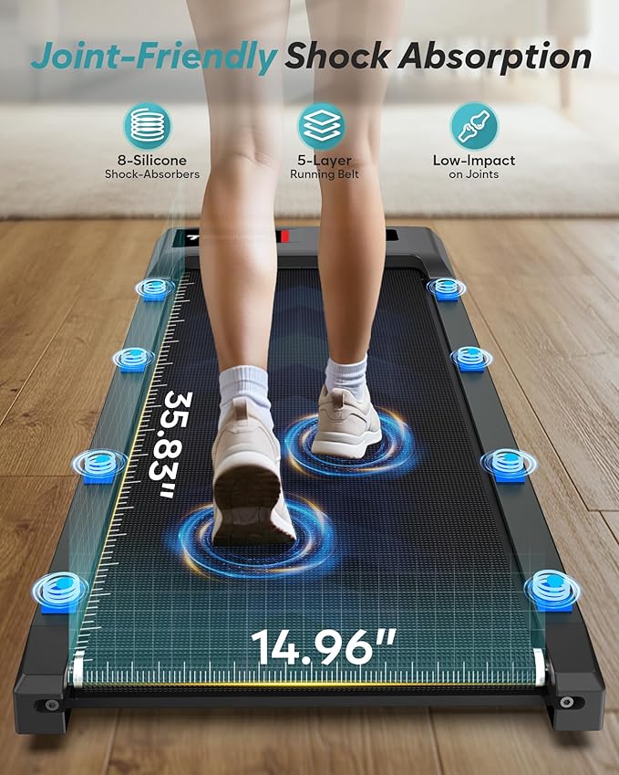 WELLFIT Auto Incline Folding Treadmill - 10% Incline Desk Walking Pad Treadmill with Handlebar, 400 lbs Heavy-Duty Capacity, Space-Saving Quiet Under-Desk Design for Home Office, Seniors & Fitness-StrideForce Fitness