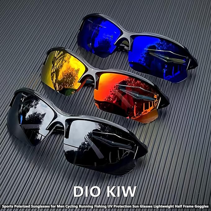 Sports Polarized Sunglasses for Men Cycling Running Fishing UV Protection Sun Glasses Lightweight Half Frame Goggles-StrideForce Fitness