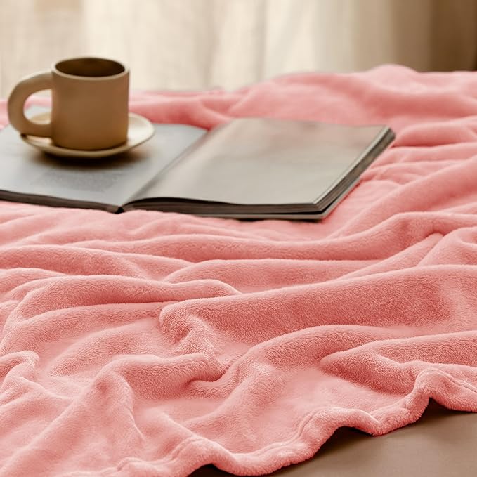 Bedsure Fleece King Size Blankets for Bed Pink - Soft Lightweight Plush Cozy Fuzzy Luxury Microfiber, 108x90 inches-StrideForce Fitness