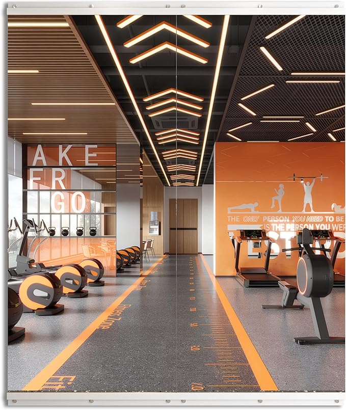 ROOMTEC Workout Mirrors for Home Gym 60"x26"-2PCS, Large Wall Mirror Full Length for Fitness, Yoga, Big Wall Mounted Frameless Glass Mirror for Garage, Dance Studio, Bedroom-StrideForce Fitness