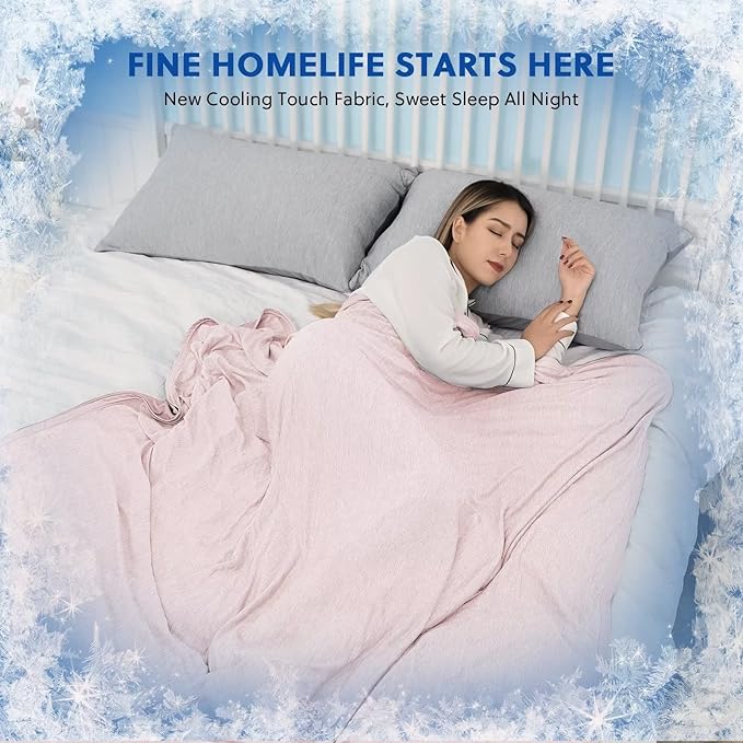 HOMFINE Cooling Blankets for Hot Sleepers - Summer Blanket Thin Lightweight Breathable Soft Double Side Enhanced Cooling for Bed Couch Sofa, Keep Cool for Night Sweats (Pink, 50 x 70 inches)-StrideForce Fitness