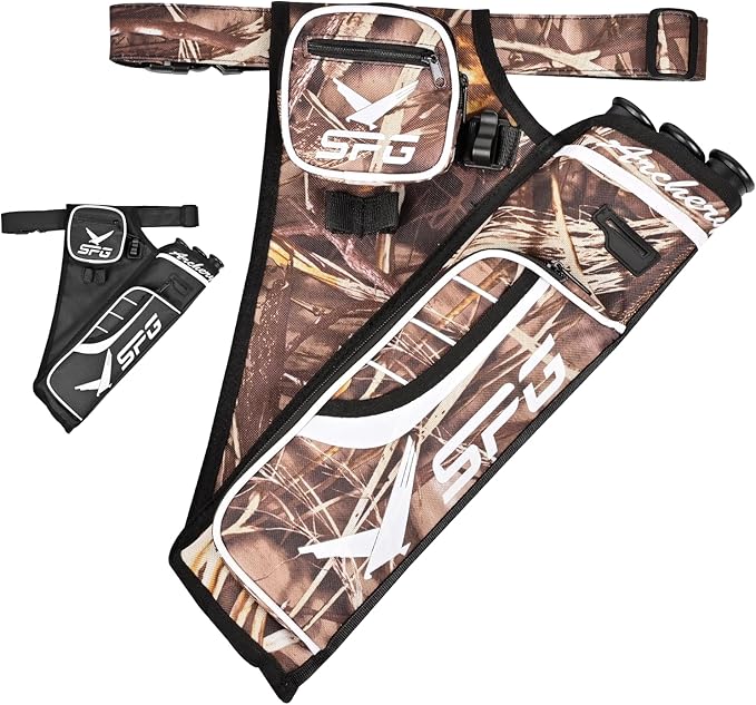SPG Arrow Quiver Archery Hip Quiver, Durable Adjustable Waist Belt Three Arrows Tube for Arrow Storage Compound Bow Recurve Bow Accessories-StrideForce Fitness