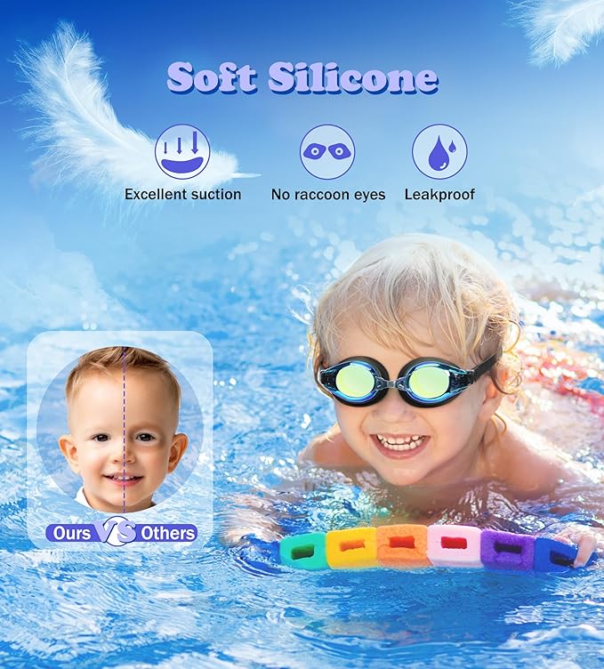 Aegend 2 Pack Kids Goggles, Swimming Goggles for Kids Age 4-16 Boys and Girls Youth, Anti-Fog Waterproof Anti-UV Pool Goggles-StrideForce Fitness