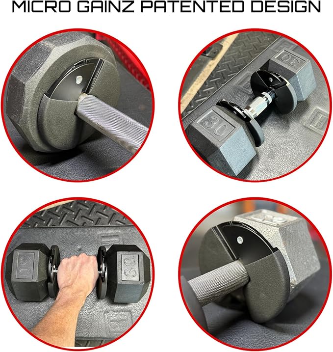 Micro Gainz Dumbbell Fractional 1.25lb Weight Plate, Ideal for Micro Loading, (Choose Color) 4 Piece Fractional Weight Plates, Designed for Dumbbell Training, Made In USA-StrideForce Fitness