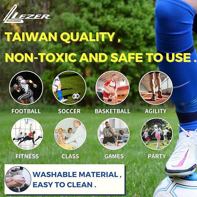 LEZER 6 Inch 8 Inch Flat Cones, Spot Markers, Soccer Cones, Field Court Markers, Sit Spots, Flat Discs, Soccer Training Equipment, Agility Practice, Football, Made in Taiwan-StrideForce Fitness