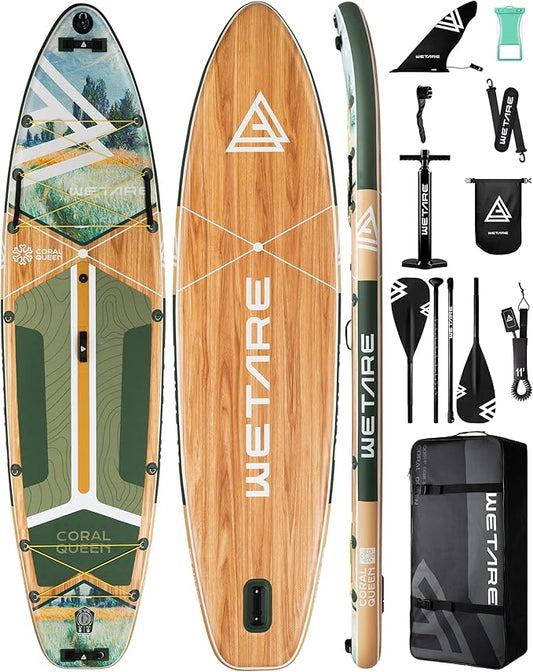11'6"x35" Inflatable Paddle Board, 450lbs Extra Wide Stand Up Sup Board for Adults, Blow Up Paddleboard Kayak Non-Slip Stable Deck Boat for Yoga Fishing Surf-StrideForce Fitness