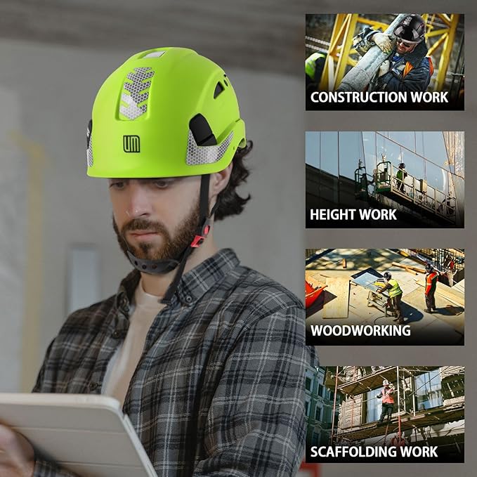 Safety Helmet Hard Hat, ANSI Z89.1 Approved Lightweight Vented Work Helmet, 6-Point Adjustable Ratchet Suspension Hardhat Ideal for Industrial and Construction-StrideForce Fitness