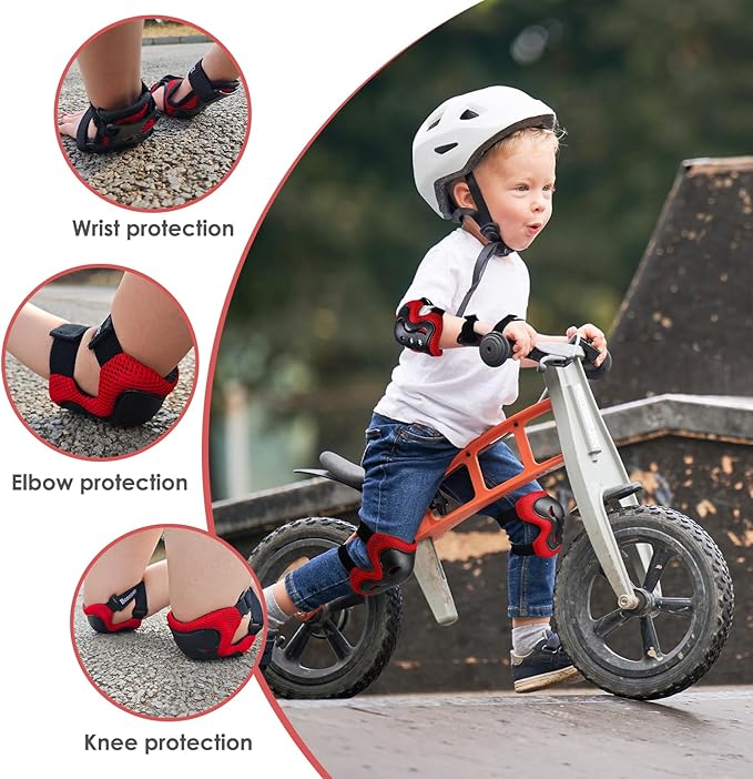 BOSONER Kids/Youth Knee Pad Elbow Pads Guards Protective Gear Set for Roller Skates Cycling BMX Bike Skateboard Inline Skatings Scooter Riding Sports-StrideForce Fitness