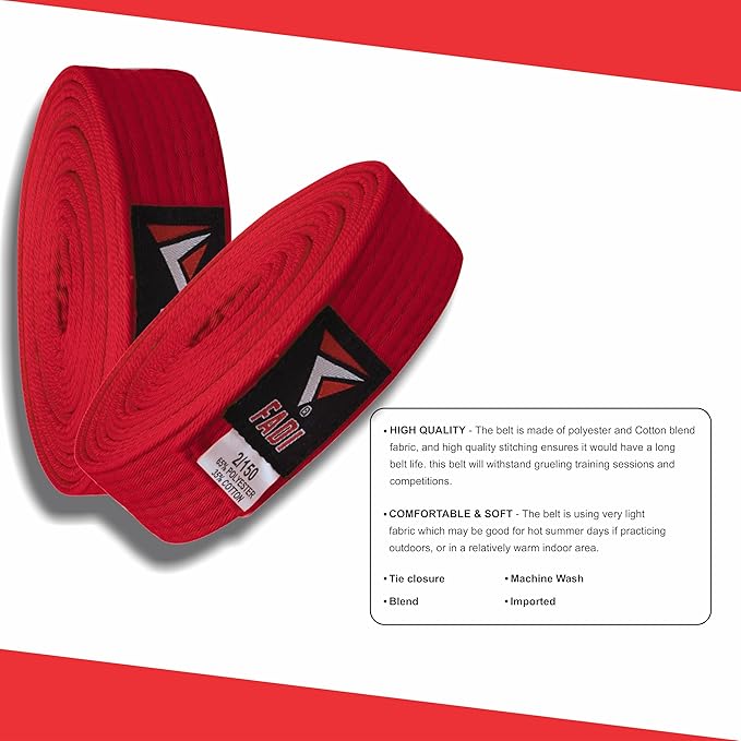 Martial Arts Belt for Karate, Judo, Aikido and Taekwondo - Durable Cotton-Polyester Blend for Adults and Kids-StrideForce Fitness