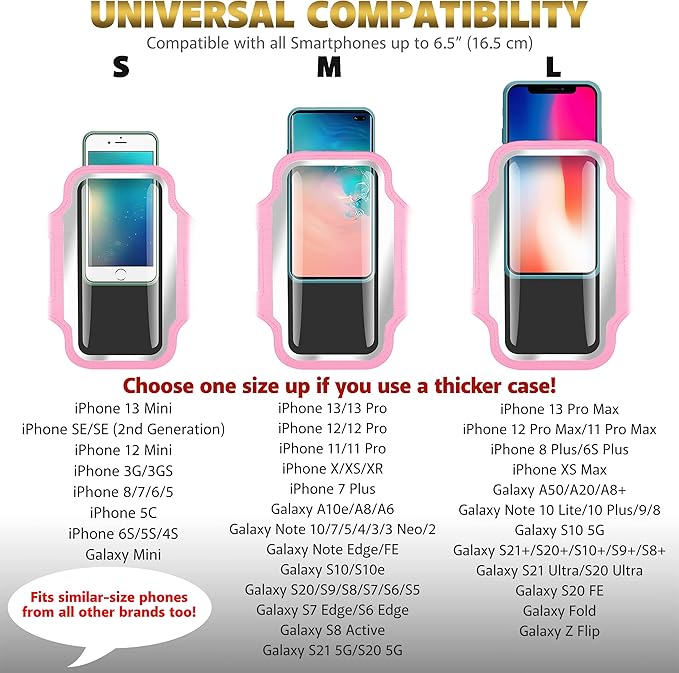 TRIBE Running Phone Holder Armband. iPhone & Galaxy Cell Phone Sports Arm Bands for Women, Men, Runners, Jogging, Walking, Exercise & Gym Workout. Fits All Smartphones. Adjustable Strap, CC/Key Pocket-StrideForce Fitness