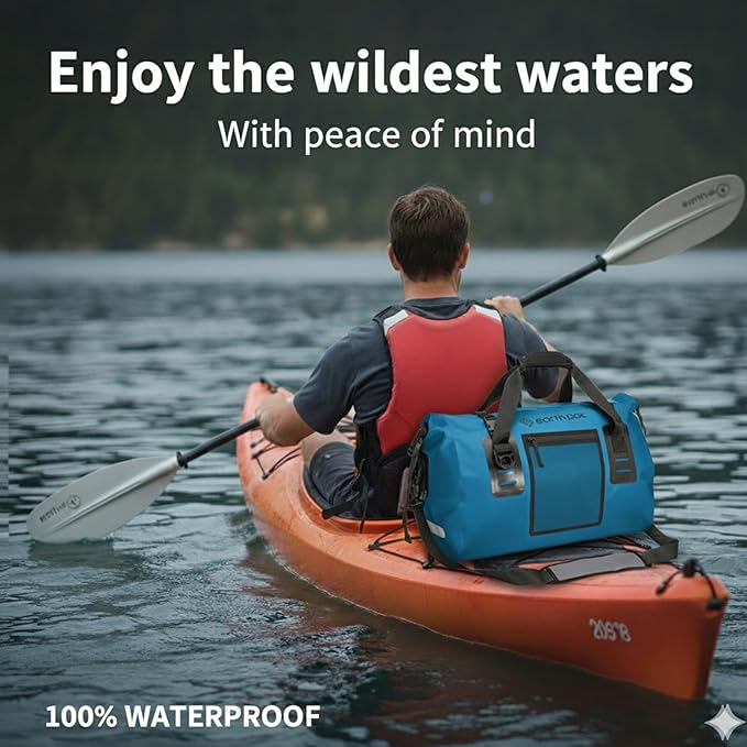 Earth Pak Waterproof Duffel Bag - Heavy Duty Motorcycle Dry Bag with Large Storage Space Perfect for Traveling, Camping, Kayaking, Fishing & Canoeing Bag 50L/70L/90L/120L Sizes-StrideForce Fitness