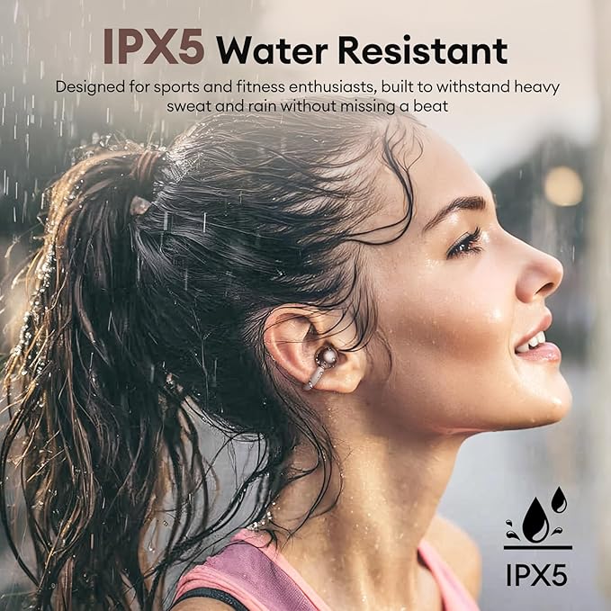 2 in 1 Clip on Open Ear Headphones Wireless Earbuds, 0 Delay Bluetooth 6.0, Ultra-long 140H Play, Auto L-R Recognition Touch Control, Hybrid Noise Reduction for Work Fitness Daily Use,Ctbuds Rose Gold-StrideForce Fitness