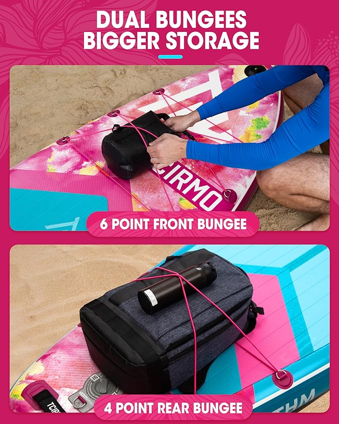 Inflatable Stand Up Paddle Board for Adults with Seam Welded Technology, 10'6''x33''x6'', Durable SUP with Dual-Blade Paddle and Complete Accessories, 390 lbs Capacity, Beginner-Friendly-StrideForce Fitness