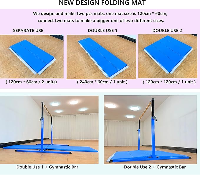 4FT/5FT Gymnastic Bar Set Gymnastics Horizontal Bar Gymnastics Kip Bar for Kids Home Use-StrideForce Fitness