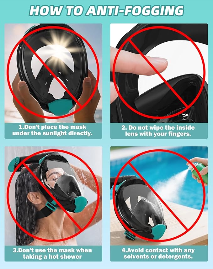 Mask Fins Snorkeling Gear for Adults, Full Face Snorkel Mask & Adjustable Swim Fins Snorkel Set, Panoramic View Snorkel Mask Dry Top Anti-Fog Anti-Leak-StrideForce Fitness