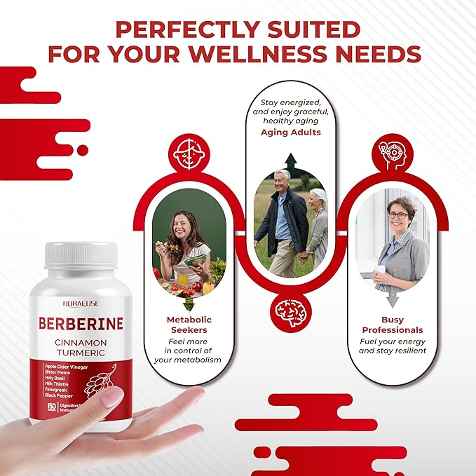 Berberine 14-in-1 Supplement with Ceylon Cinnamon Apple Cider Vinegar Turmeric Bitter Melon Holy Basil Milk Thistle Fenugreek Gymnema Banaba - Made in The USA-StrideForce Fitness