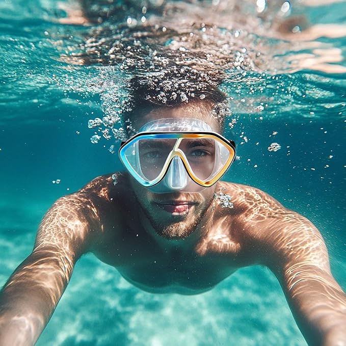 Scuba Diving Mask for Adults - Premium Anti-Fog Snorkeling Mask Comfortable & Leak-Proof Swim Goggles with Nose Cover for Scuba Diving, Snorkeling & Underwater Adventures-StrideForce Fitness