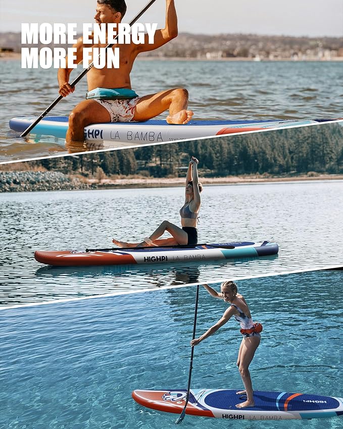Highpi Inflatable Stand Up Paddle Board for Youth and Adults – Wide Sup with Premium Accessories, Blow Up Paddleboard for Surfing, Fishing, Yoga & More-StrideForce Fitness