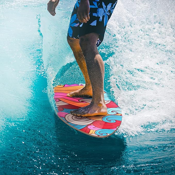 seething 35 Inch Skimboard with High Gloss Coat Wood Skim Board for Beginners,Kids, Teenagers, Adults and All Skimming-StrideForce Fitness