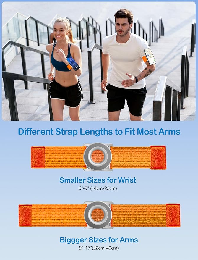 TOPGO Running Phone Holder for iPhone [360° Rotatable & Upgrade Anti-Drop] Magnetic Wrist Phone Holder, Magsafe Armband Compatible with iPhone 17 Pro and Android - Orange-StrideForce Fitness