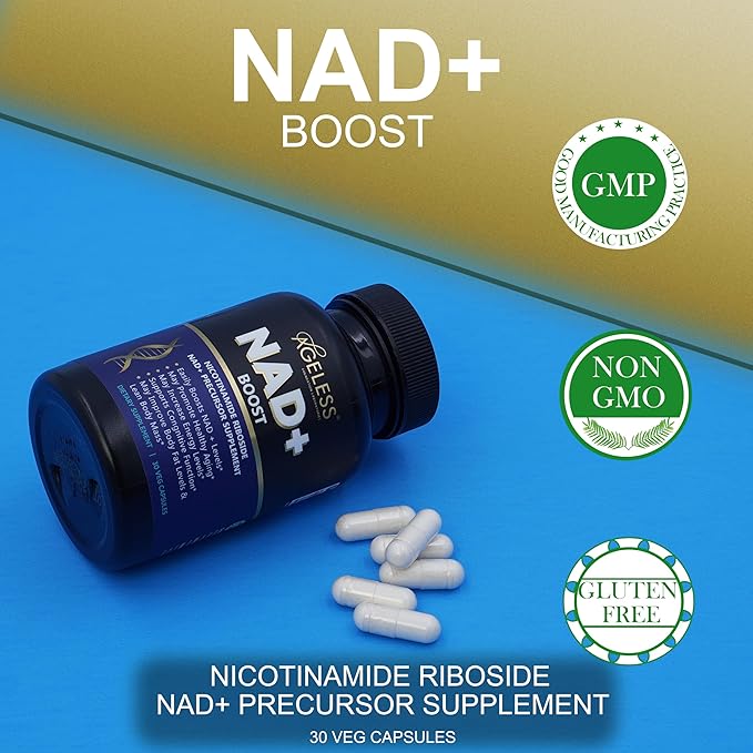Ageless NAD Supplements for Women & Men | High Purity 300mg Nicotinamide Riboside Chloride | NMN Supplement for Anti-Aging | Support Energy, Focus, Body Fat and Cognitive Function 30 Count-StrideForce Fitness