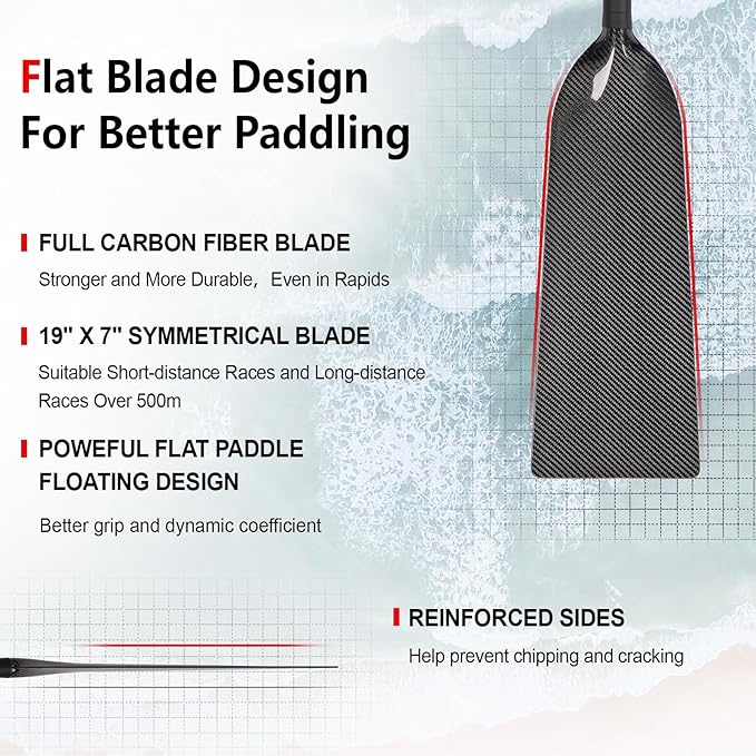 Dragon Boat Paddle Lightweight Full Carbon Fiber with Paddle Bag, 120/122/125CM (47/48/49 Inches) and Adjustable Dragon Boat Paddle115-130cm（）, IDBF Approved-StrideForce Fitness