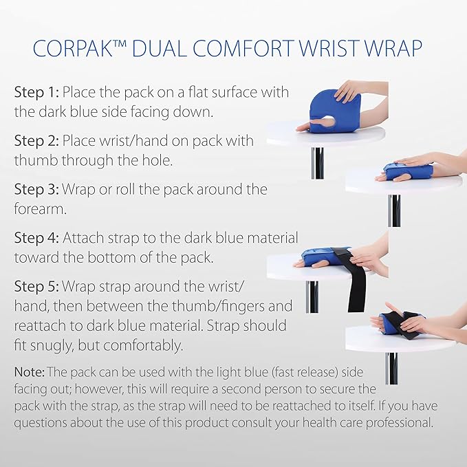 Core Products Dual Comfort CorPak – Reusable hot/Cold Wrist Pain Relief Pack – for Reliable Carpal Tunnel Pain Relief & Recovery; Use hot or Cold; Made in USA –Size: 8.5" x 14"-StrideForce Fitness