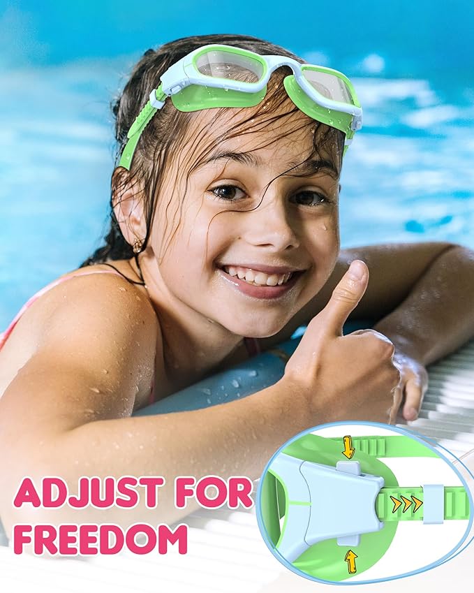 Kids Swim Goggles,Swimming Goggles for Kids 6-14, Anti-Fog UV Protection Pool Glasses for Boys Girls-StrideForce Fitness
