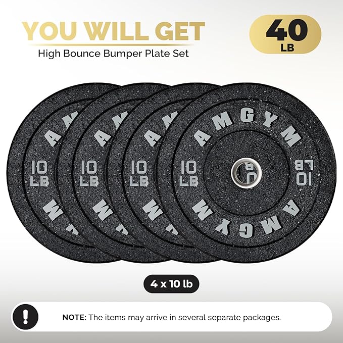 2 Inch Bumper Plates，10-500lbs，Barbell Rubber Olympic Weight Plates Set for Home Gym, Strength Training & Weight Lifting, Multiple Options Colors-StrideForce Fitness